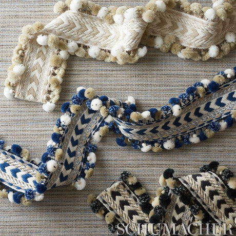 Schumacher Linen Maracana Pom Tape