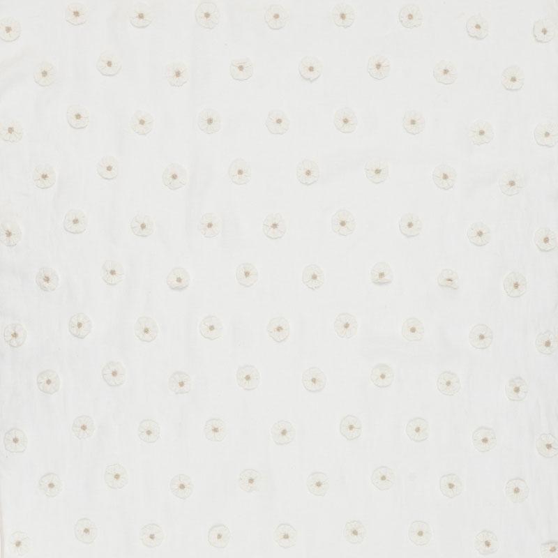 Schumacher Button Flower Sheer Ivory Fabric