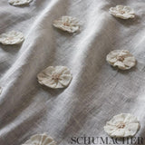 Schumacher Button Flower Sheer Ivory Fabric