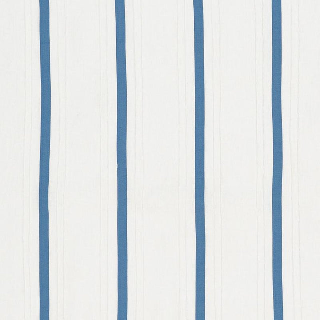 Schumacher Stripe Appliqu Sheer Blue Fabric