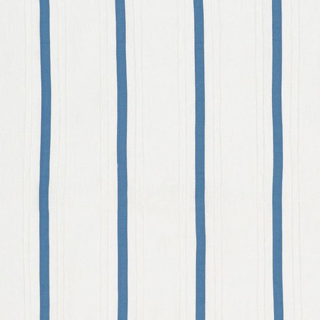 Schumacher Stripe Appliqu Sheer Blue Fabric