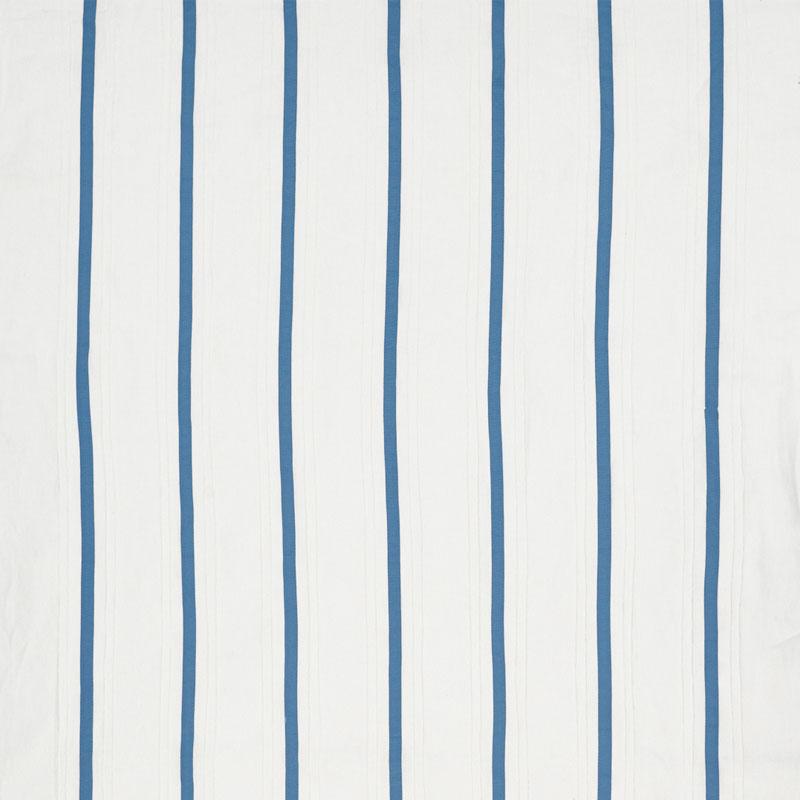 Schumacher Stripe Appliqu Sheer Blue Fabric