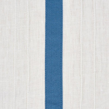 Schumacher Stripe Appliqu Sheer Blue Fabric