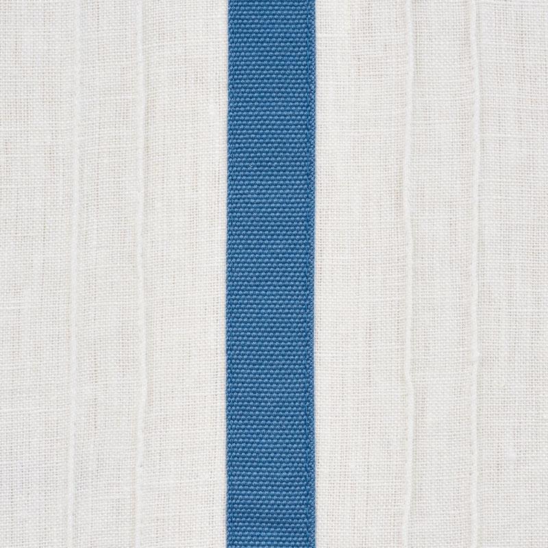 Schumacher Stripe Appliqu Sheer Blue Fabric