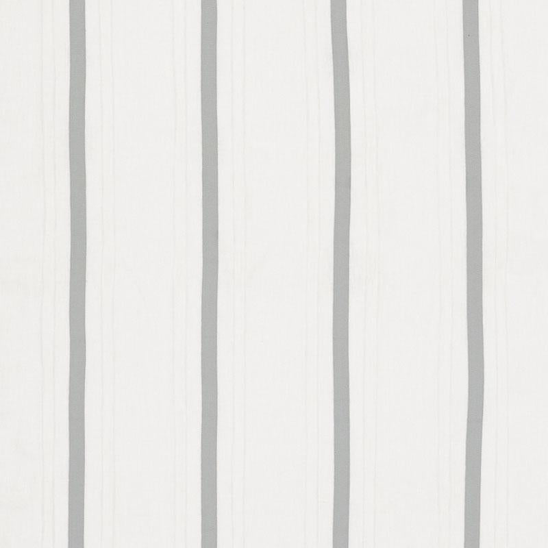 Schumacher Stripe Appliqu Sheer Grey Fabric