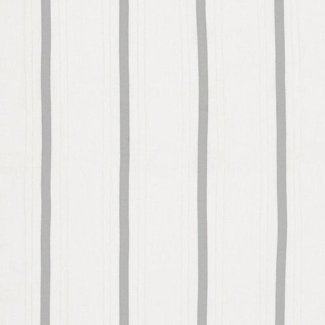 Schumacher Stripe Appliqu Sheer Grey Fabric