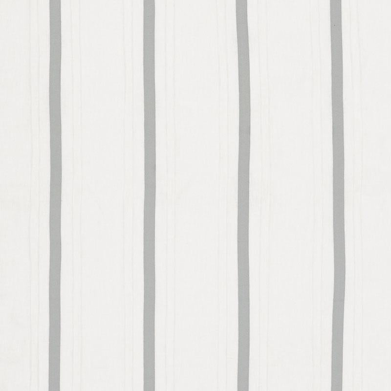 Schumacher Stripe Appliqu Sheer Grey Fabric