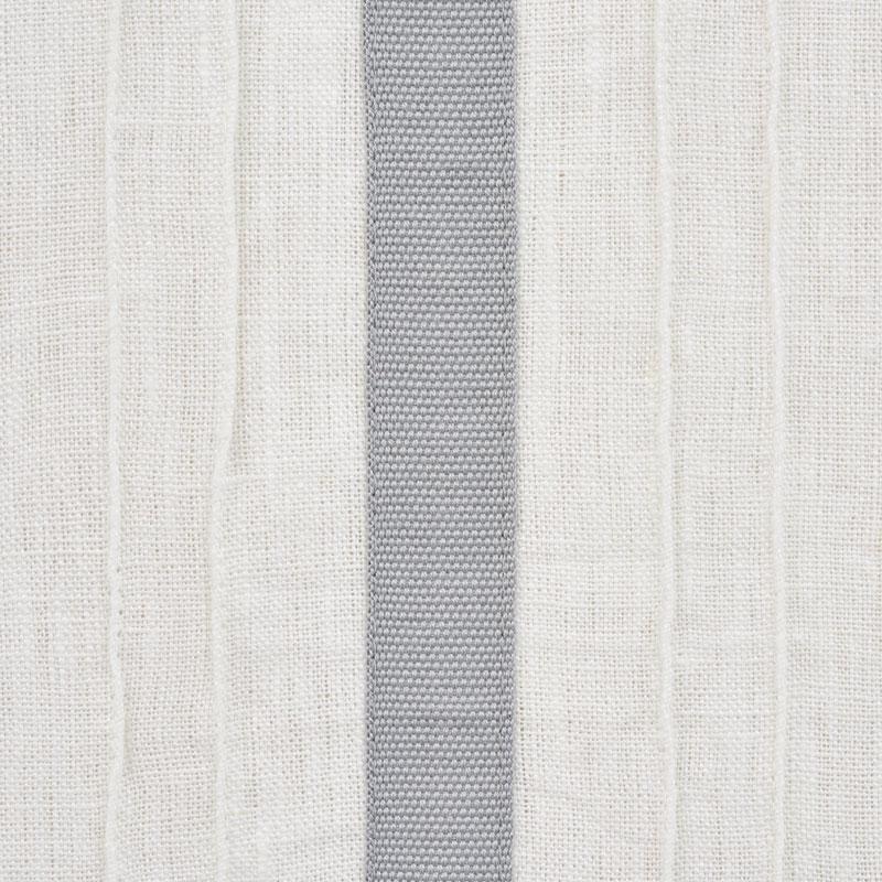 Schumacher Stripe Appliqu Sheer Grey Fabric