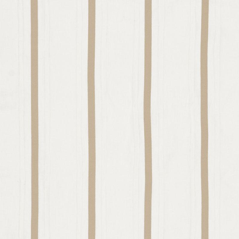 Schumacher Stripe Appliqu Sheer Tan Fabric