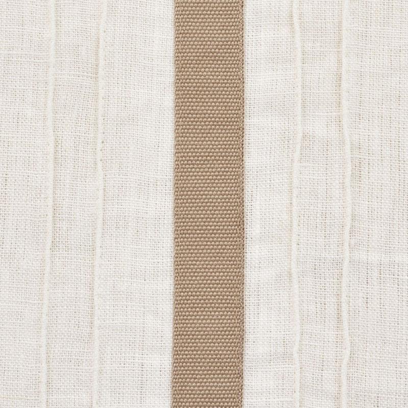 Schumacher Stripe Appliqu Sheer Tan Fabric
