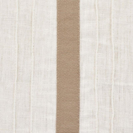 Schumacher Stripe Appliqu Sheer Tan Fabric