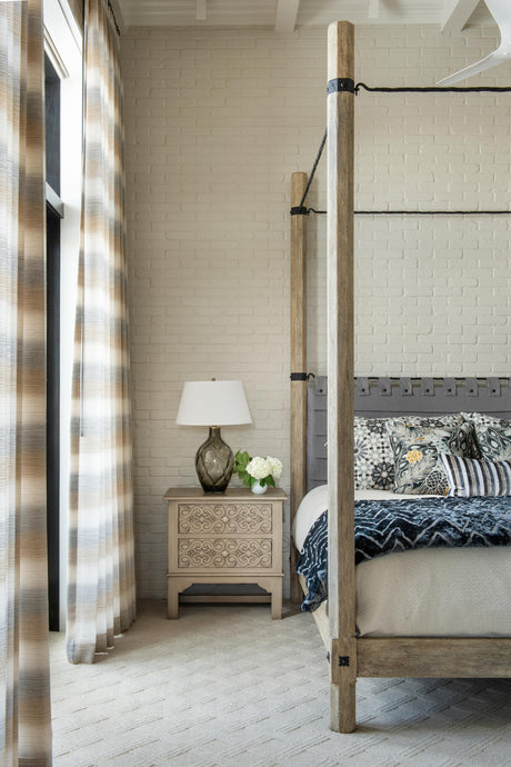 Schumacher Horizon Casement Dune & Grey Fabric