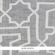 Schumacher Arabesque Maze Sheer Grey Fabric