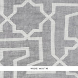 Schumacher Arabesque Maze Sheer Grey Fabric
