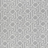 Schumacher Arabesque Maze Sheer Grey Fabric
