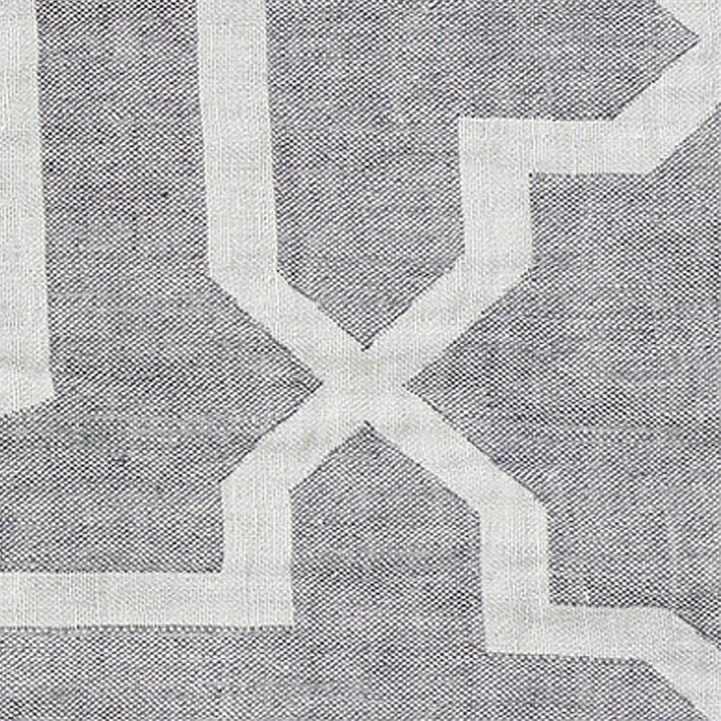 Schumacher Arabesque Maze Sheer Grey Fabric