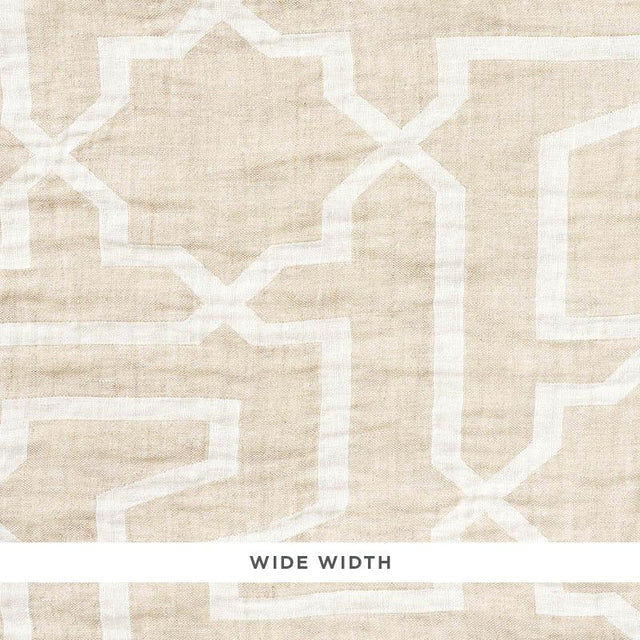 Schumacher Arabesque Maze Sheer Natural Fabric