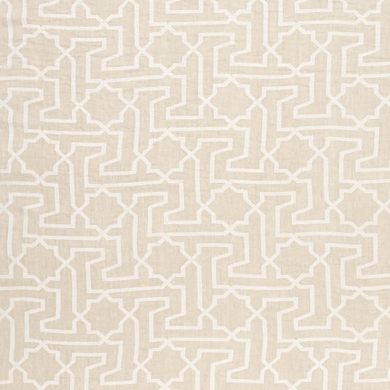 Schumacher Arabesque Maze Sheer Natural Fabric