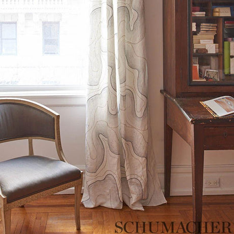 Schumacher Topo Beaded Sheer Blush Fabric