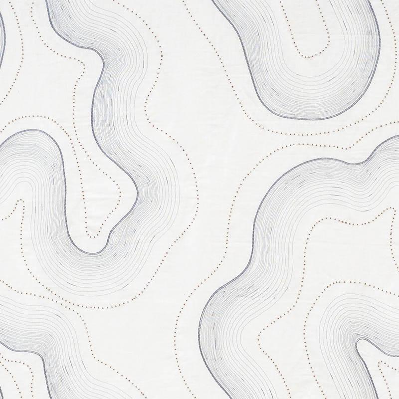 Schumacher Topo Beaded Sheer Slate Fabric