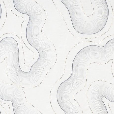 Schumacher Topo Beaded Sheer Slate Fabric