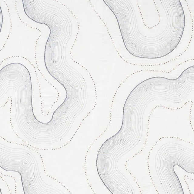 Schumacher Topo Beaded Sheer Slate Fabric