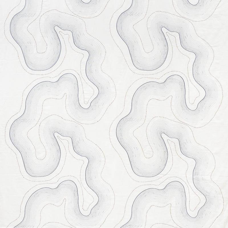 Schumacher Topo Beaded Sheer Slate Fabric