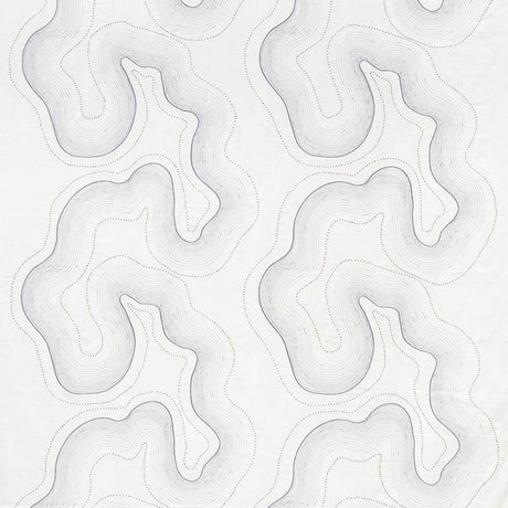 Schumacher Topo Beaded Sheer Slate Fabric