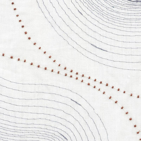 Schumacher Topo Beaded Sheer Slate Fabric