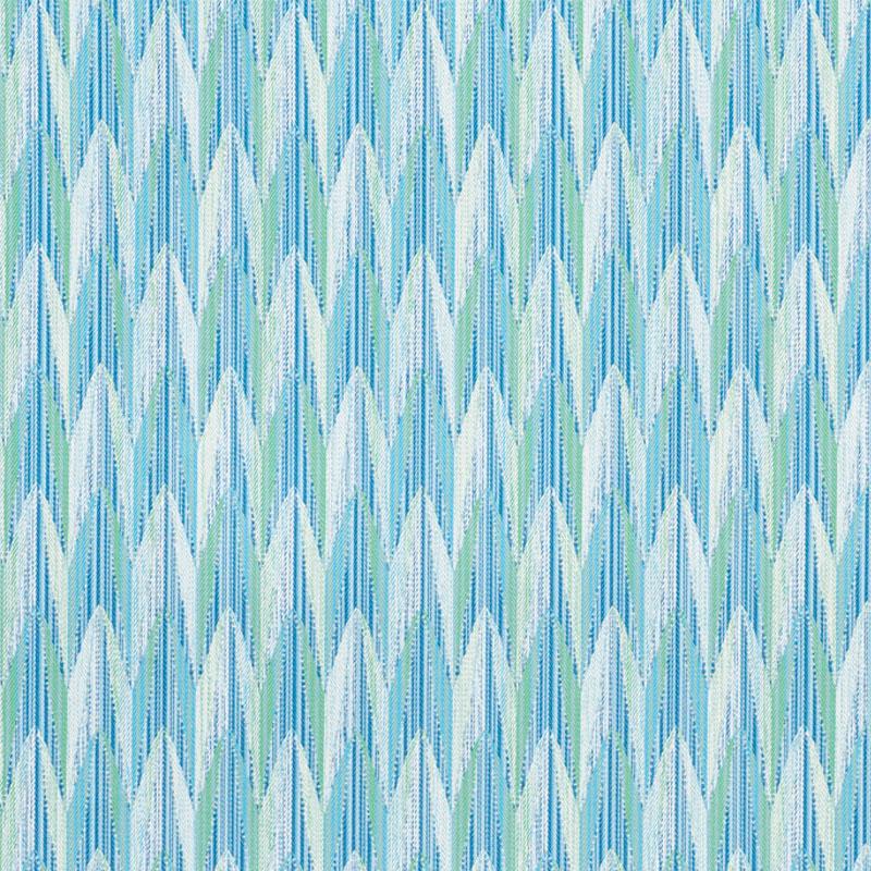Schumacher Verdant Indoor/Outdoor Aqua & Leaf Fabric