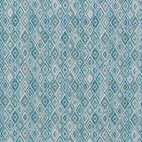 Schumacher Diamond Strie Indoor/Outdoor Peacock Fabric