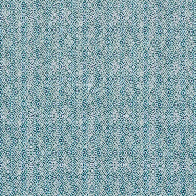 Schumacher Diamond Strie Indoor/Outdoor Peacock Fabric