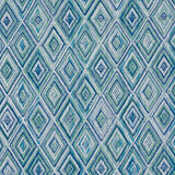Schumacher Diamond Strie Indoor/Outdoor Peacock Fabric
