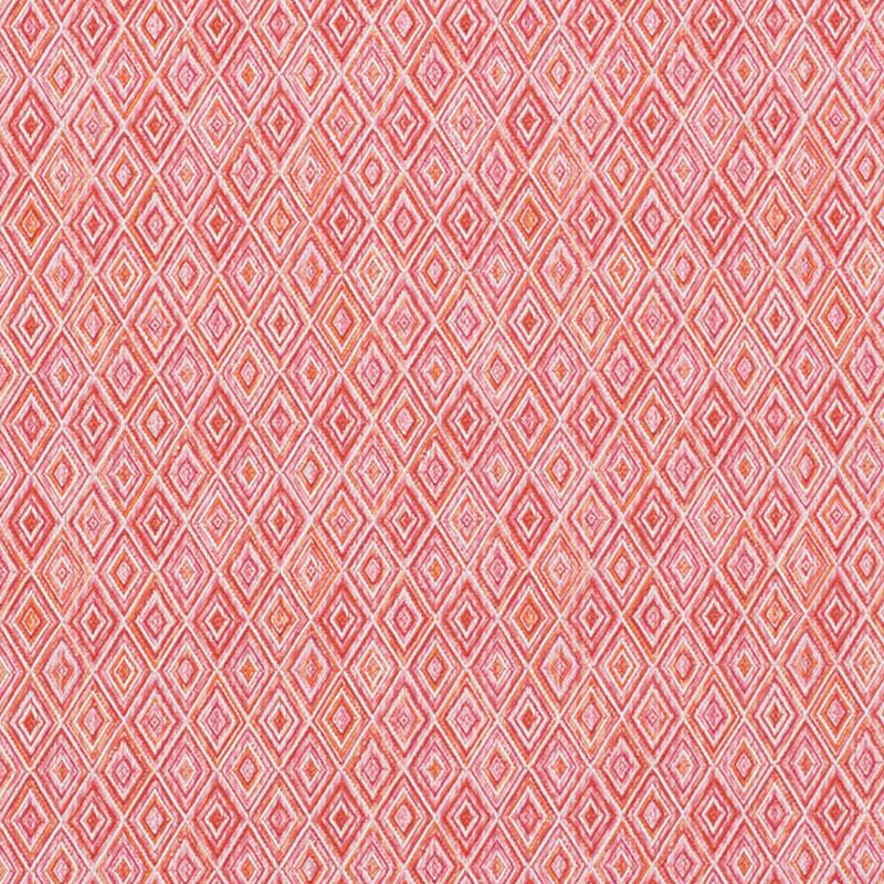 Schumacher Diamond Strie Indoor/Outdoor Pink & Orange Fabric