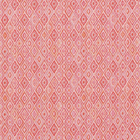 Schumacher Diamond Strie Indoor/Outdoor Pink & Orange Fabric