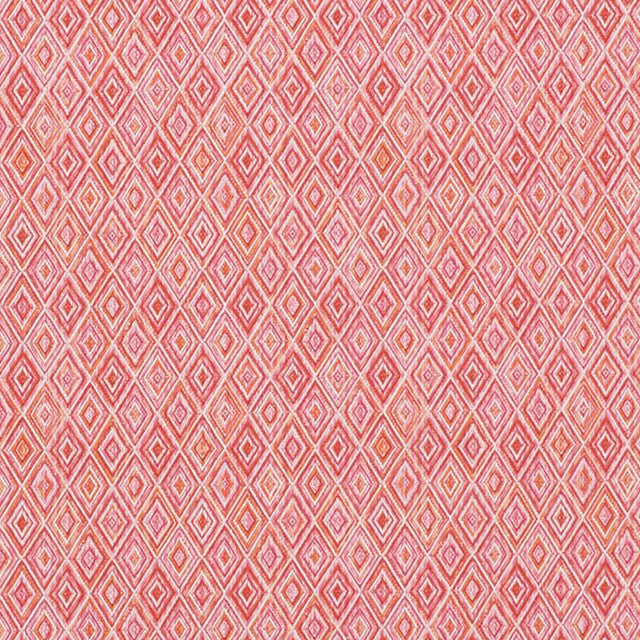 Schumacher Diamond Strie Indoor/Outdoor Pink & Orange Fabric