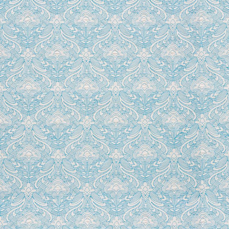 Schumacher Hendrix Embroidery Blue Fabric