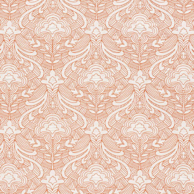 Schumacher Hendrix Embroidery Orange Fabric