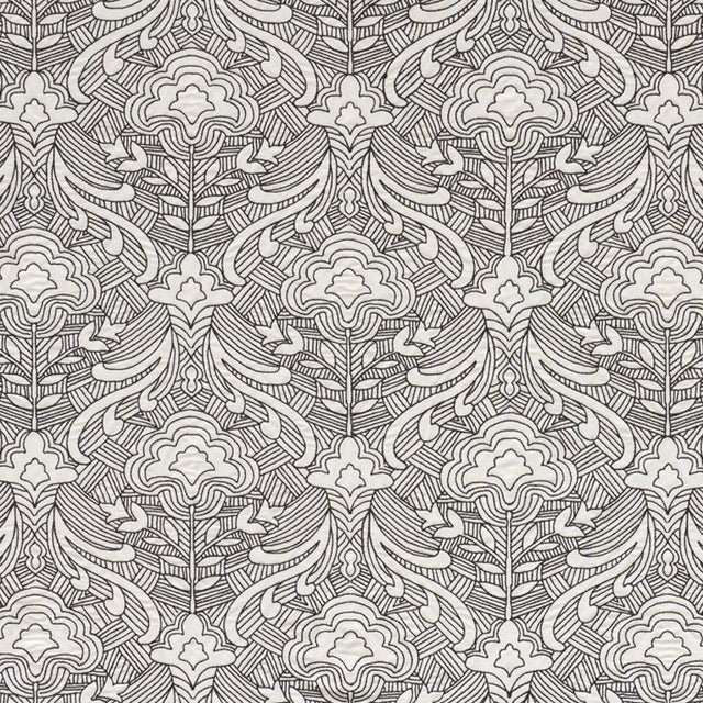 Schumacher Hendrix Embroidery Black Fabric