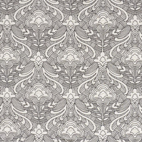 Schumacher Hendrix Embroidery Black Fabric
