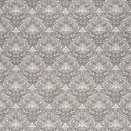 Schumacher Hendrix Embroidery Black Fabric