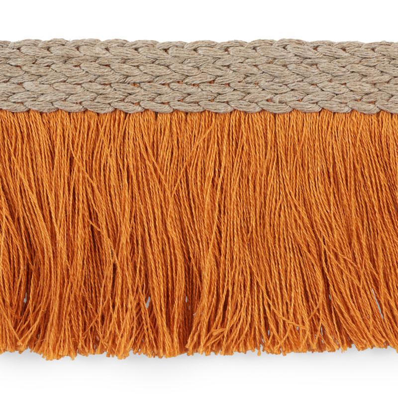 Schumacher Orange Braided Linen Fringe