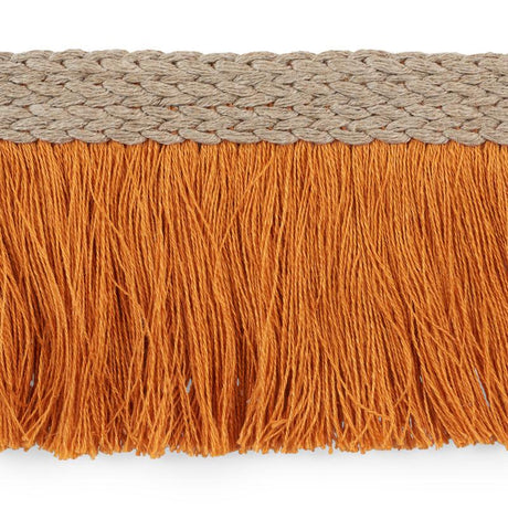Schumacher Orange Braided Linen Fringe