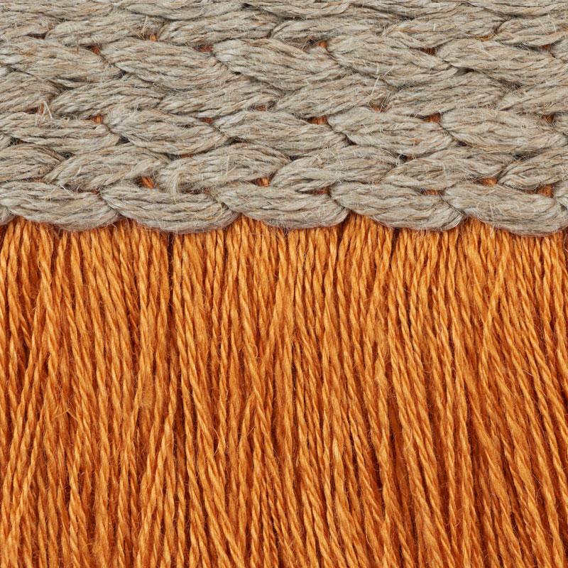 Schumacher Orange Braided Linen Fringe
