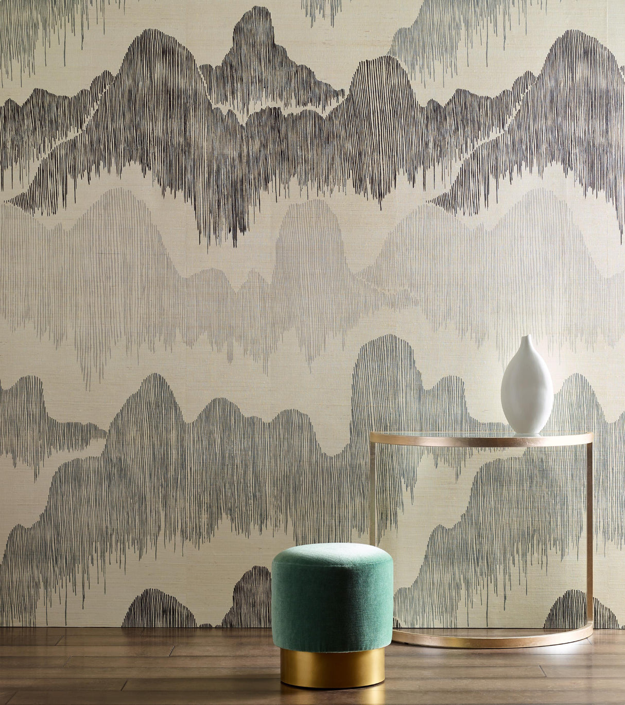 Lee Jofa CASCADIA PAPER NOIR Wallpaper