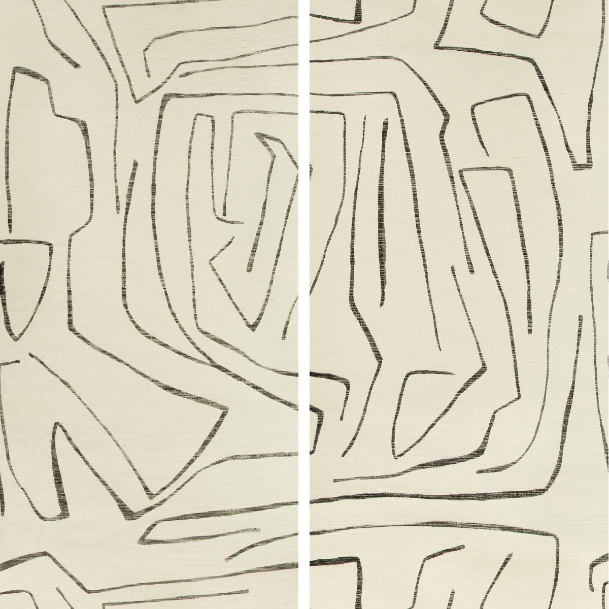 Lee Jofa GRAFFITO II IVORY/EBONY Wallpaper