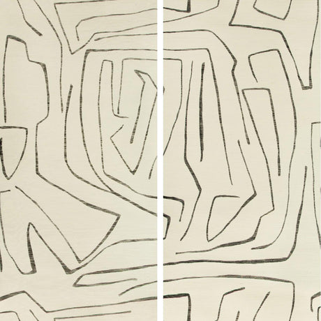Lee Jofa GRAFFITO II IVORY/EBONY Wallpaper