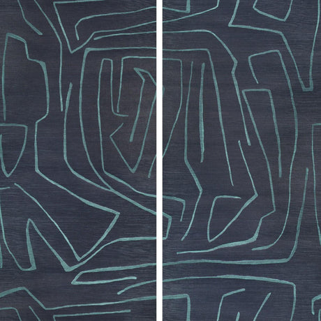 Lee Jofa GRAFFITO II NAVY Wallpaper