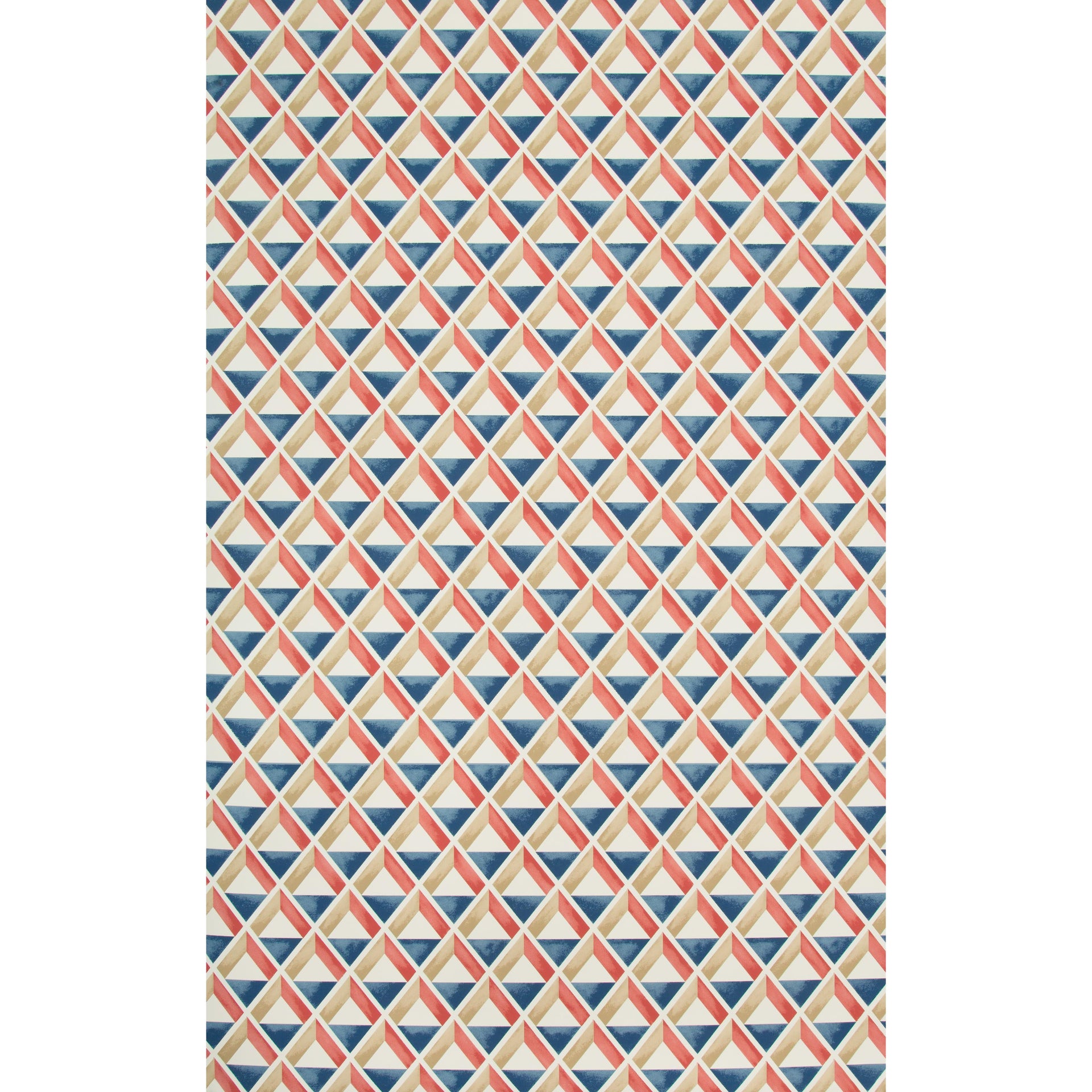Lee Jofa Cannes Paper Red/Blue Wallpaper