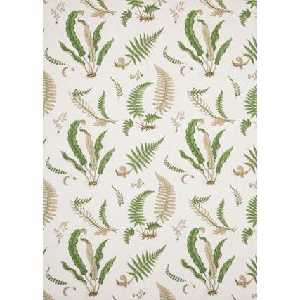 G P & J Baker FERNS - LINEN STONE/GREEN Fabric